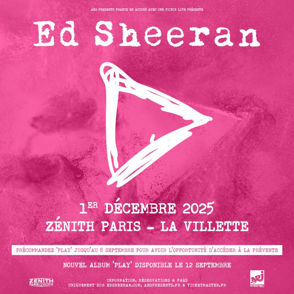 Ed Sheeran - Loop Tour 2026 - Zénith Paris la Villette - Lundi 1 décembre 2025 à 20h
